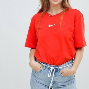 Red Nike Swoosh Tee Shirt